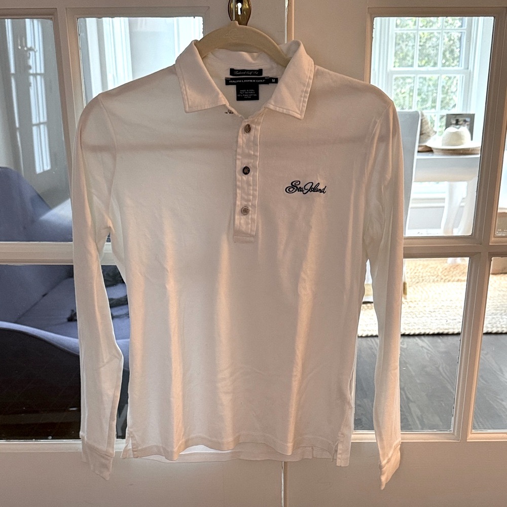 Sea Island / Ralph Lauren White Long Sleeve Polo
